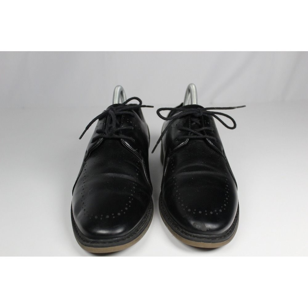 Borelli Kids Black Lace Up Dress Shoes Perforated Toe Oxford Derby Size 4